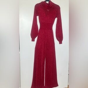 WenJilli Vintage Sz 5/6 Knit Lurex Metallic Back Zip Jumpsuit